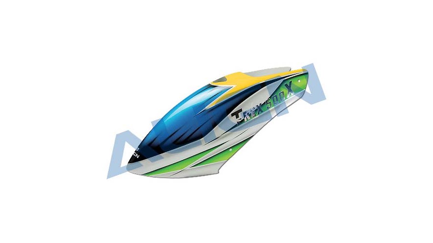 Align T-REX 500X Painted Canopy - White Green HC5124